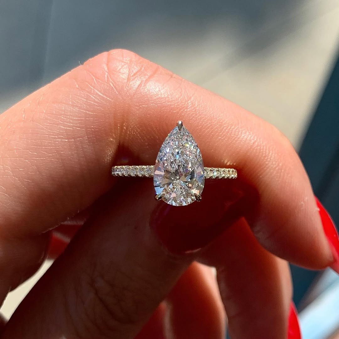 Infinite Sparkle pear engagement ring